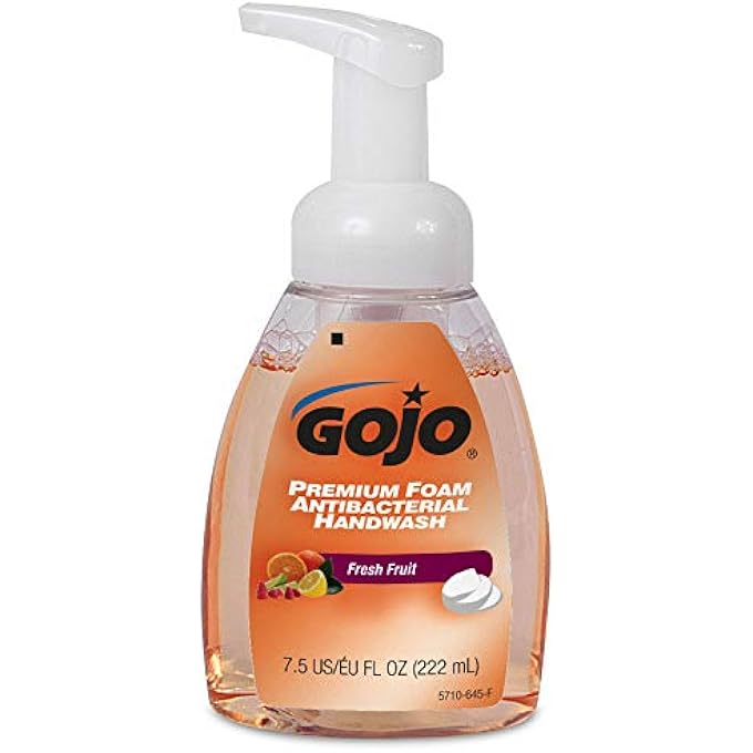 Gojo PREMIUM FOAM ANTIBACTERIAL HAND WASH, FRESH FRUIT SCENT, 7.5 FL OZ FOAM HANDWASH COUNTER TOP PUMP BOTTLES (CASE OF 6) - 5710-06 - Image 2
